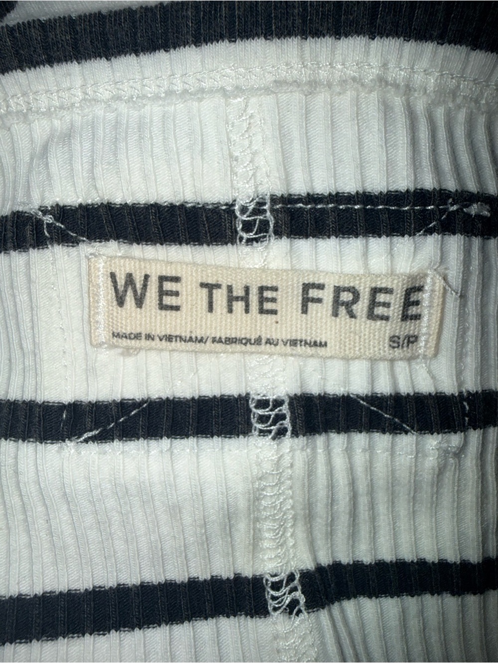 Free People WE THE FREE Mia Tank Top Black & White Stripe Size Small - Picture 6 of 6